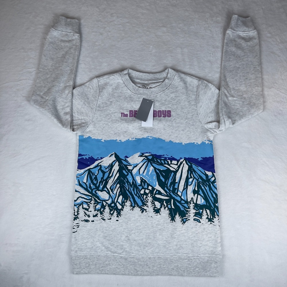 The Beach‎ Boys Sweatshirt Women's XS Gray Mountain Graphic Stretch Crew Neck